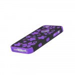 Wholesale iPhone 5 5S Flower Hard Hybrid Case (Black-Purple)